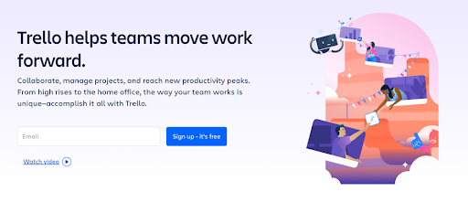 a screenshot of Trello's landing page
