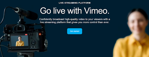 a screenshot of Vimeo's landing page