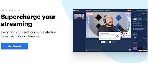 a screenshot of Restream's landing page