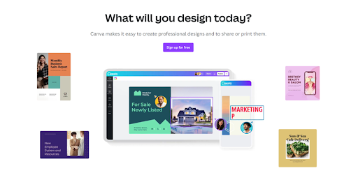 a screenshot from Canva's landing page