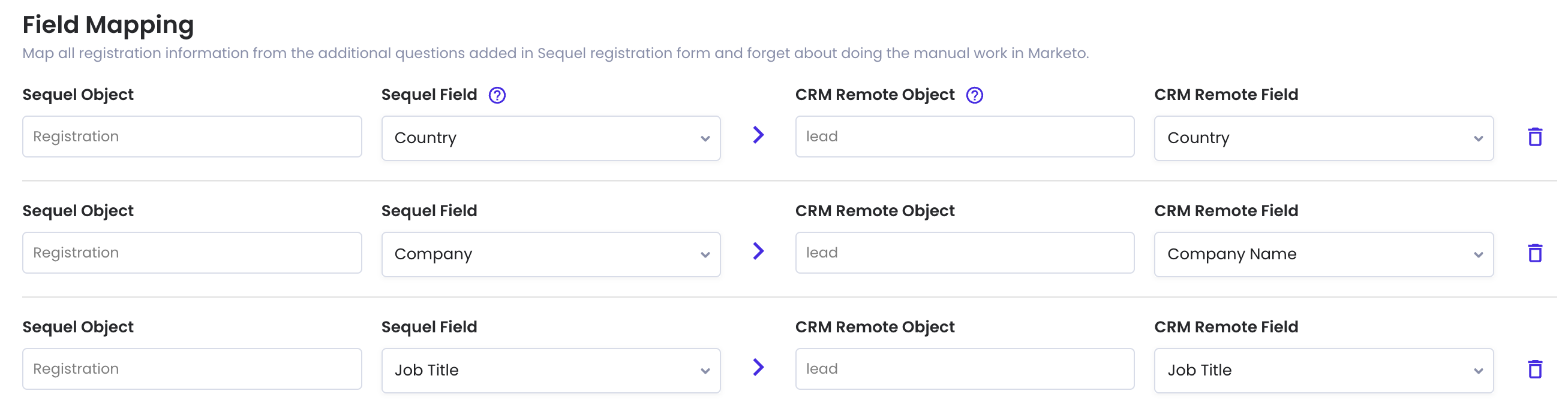 Sequel Registration Form