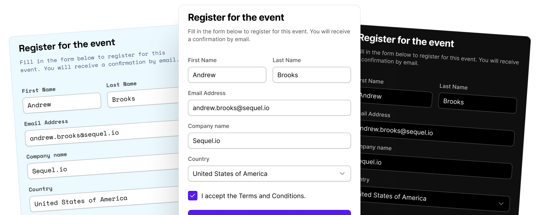 Sequel Registration Form