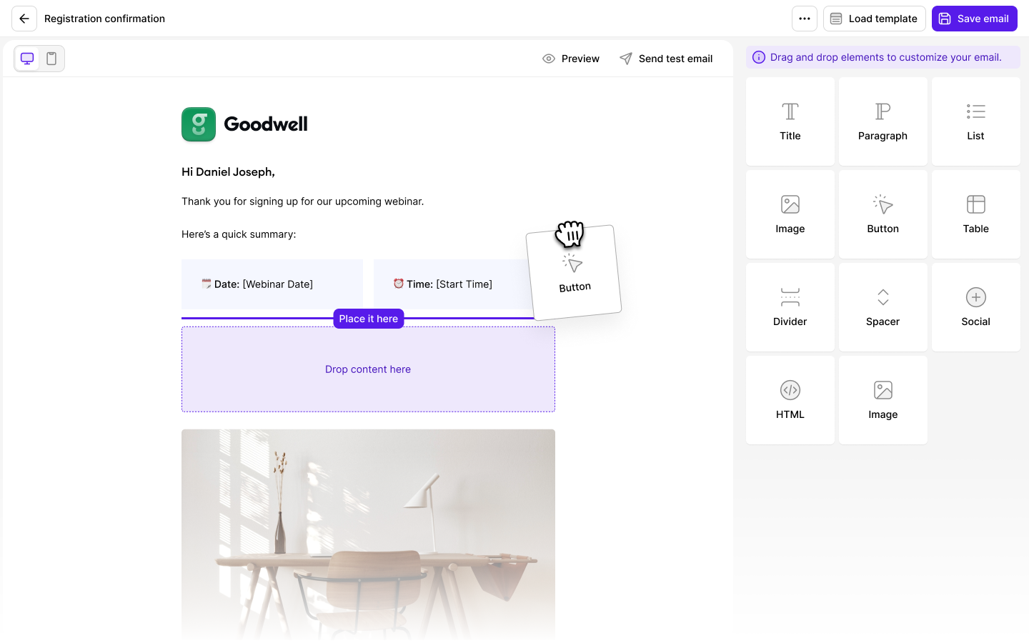 Drag & Drop Email Editor