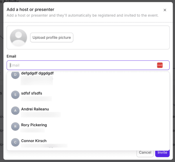Add a host or presenter