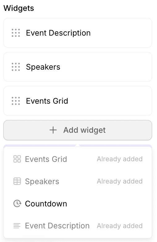 Widget Options