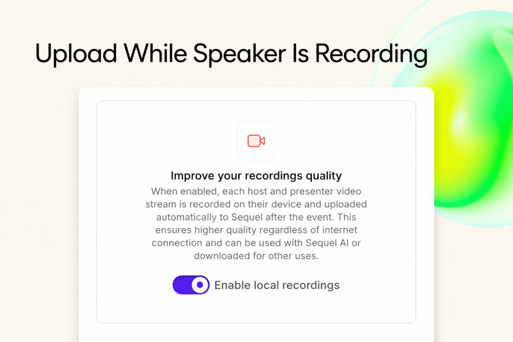 Upload while speaker is recording