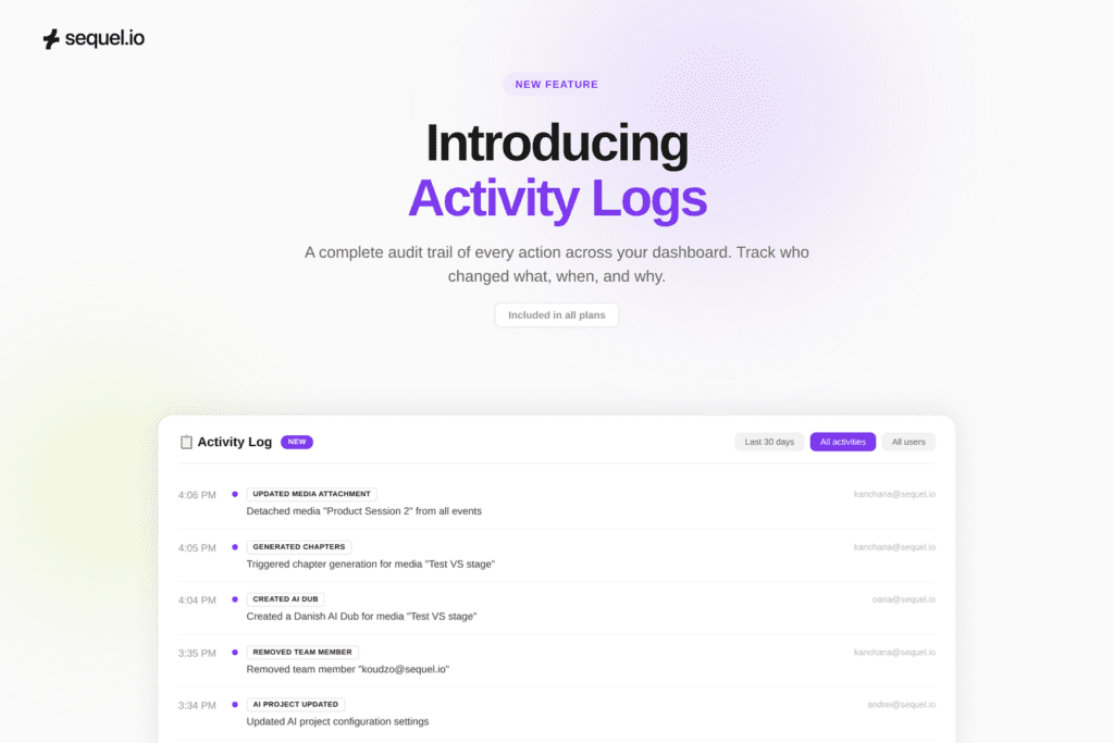 Activity Log Hero Image