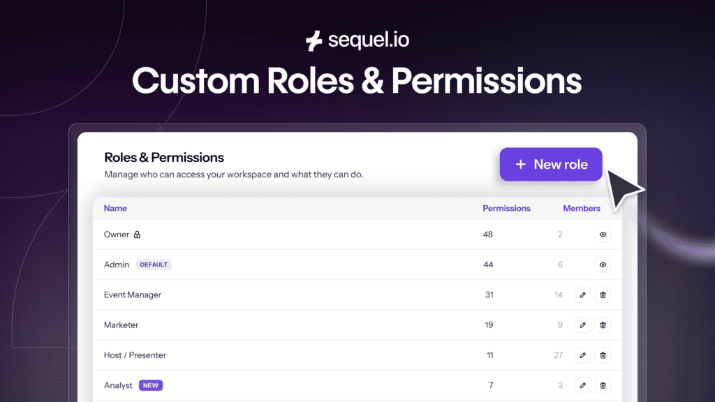 Custom roles and permissions