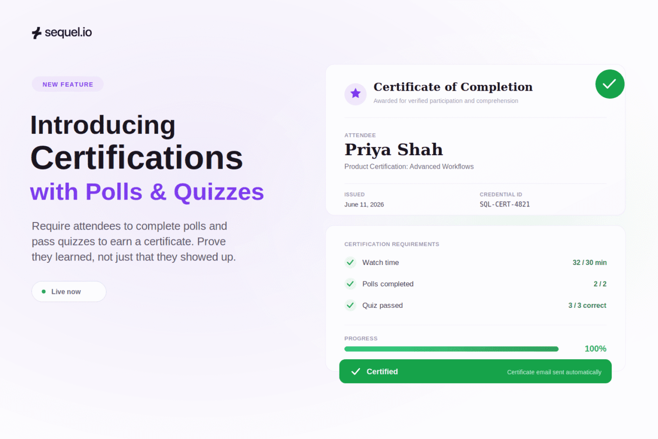 Certifications with Polls and Quizzes